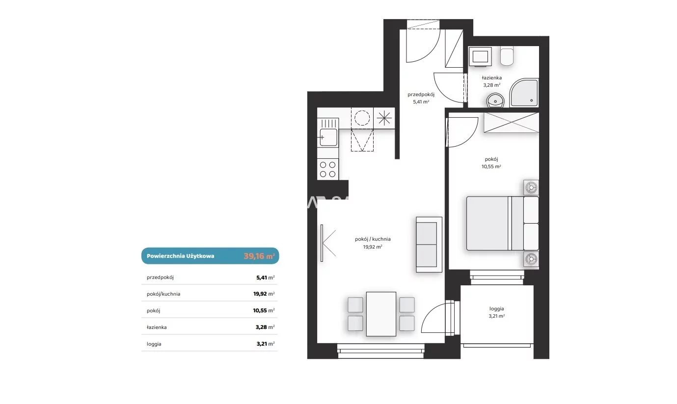 2 pokoje, mieszkanie 39,16 m², piętro 2, oferta nr , BS2-MS-312455-1, Kraków, Prądnik Biały, Noblistów Polskich