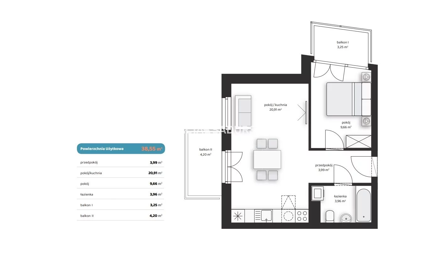 2 pokoje, mieszkanie 38,52 m², piętro 2, oferta nr , BS2-MS-312457-1, Kraków, Prądnik Biały, Noblistów Polskich
