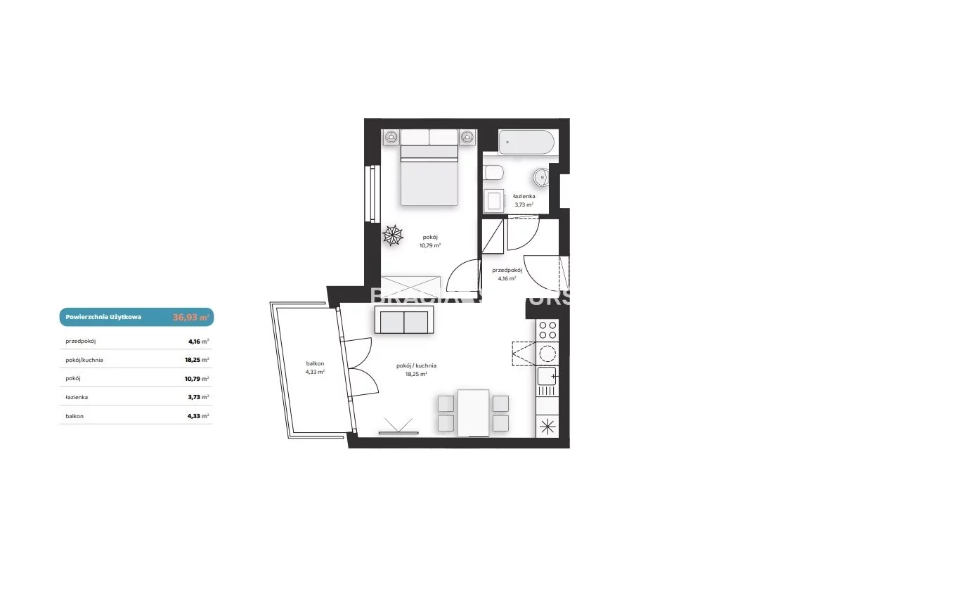2 pokoje, mieszkanie 36,93 m², piętro 3, oferta nr , BS2-MS-312493, Kraków, Prądnik Biały, Noblistów Polskich