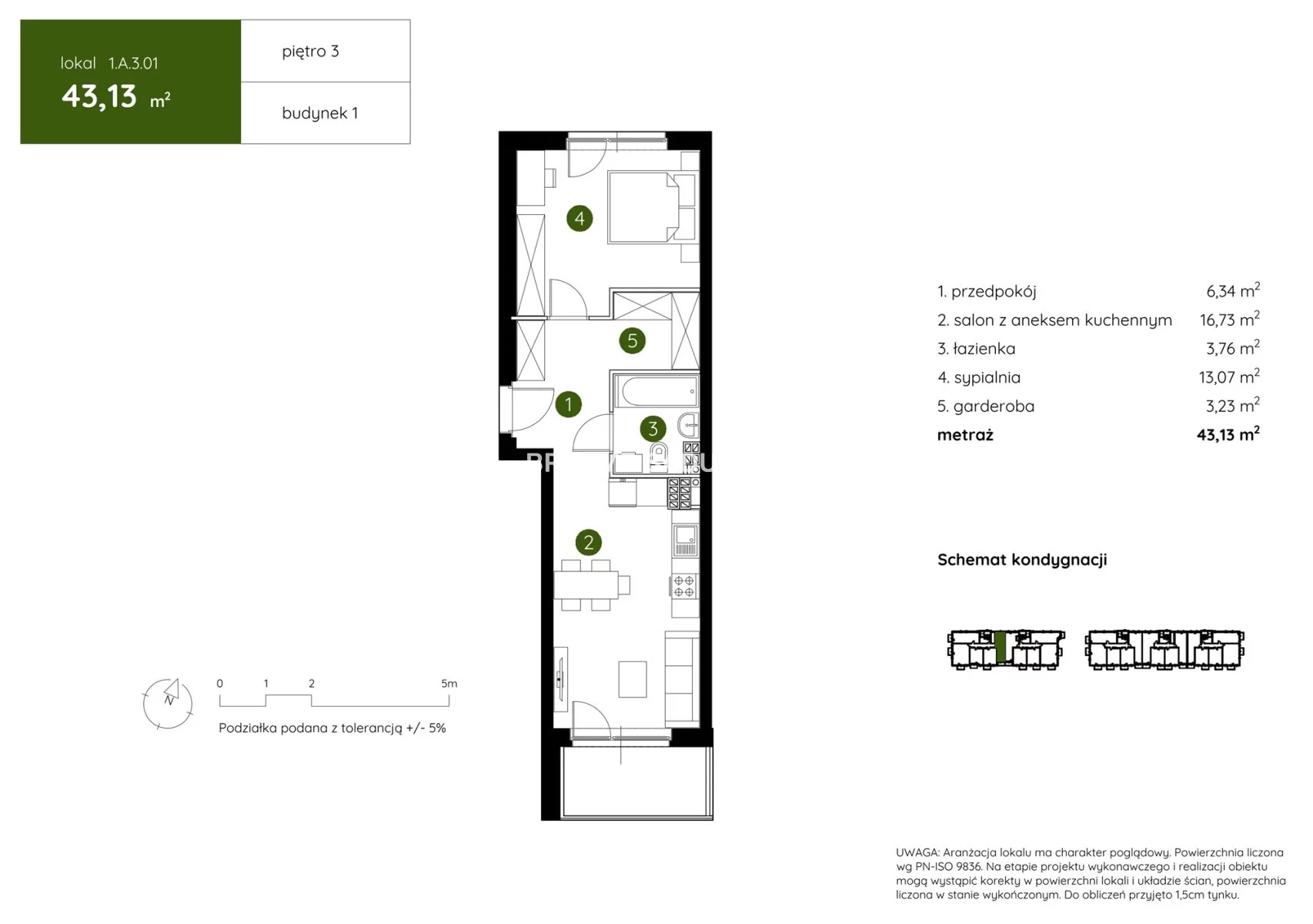 2 pokoje, mieszkanie 43,13 m², piętro 3, oferta nr , BS2-MS-304026-4, Kraków, Prądnik Biały, Pękowicka