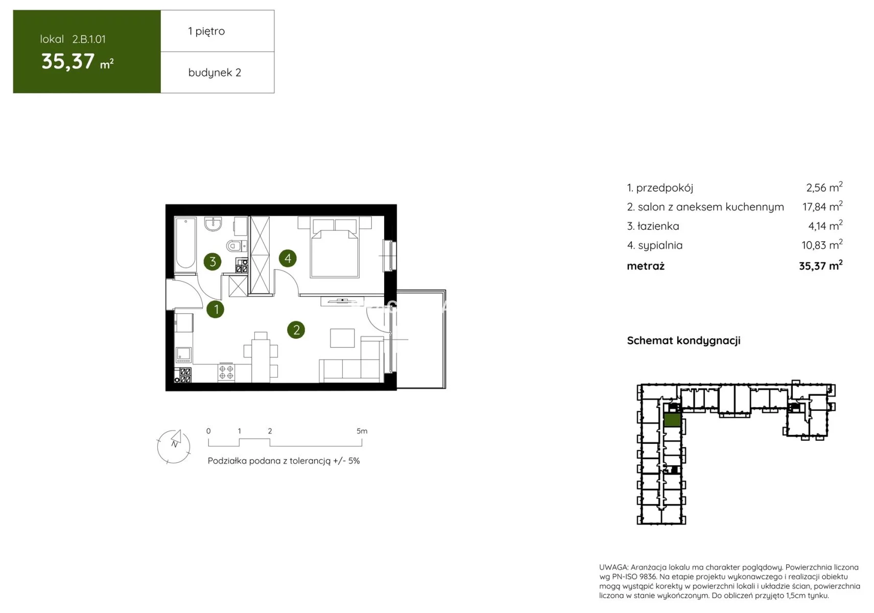 2 pokoje, mieszkanie 35,37 m², piętro 1, oferta nr , BS2-MS-304341-3, Kraków, Prądnik Biały, Pękowicka