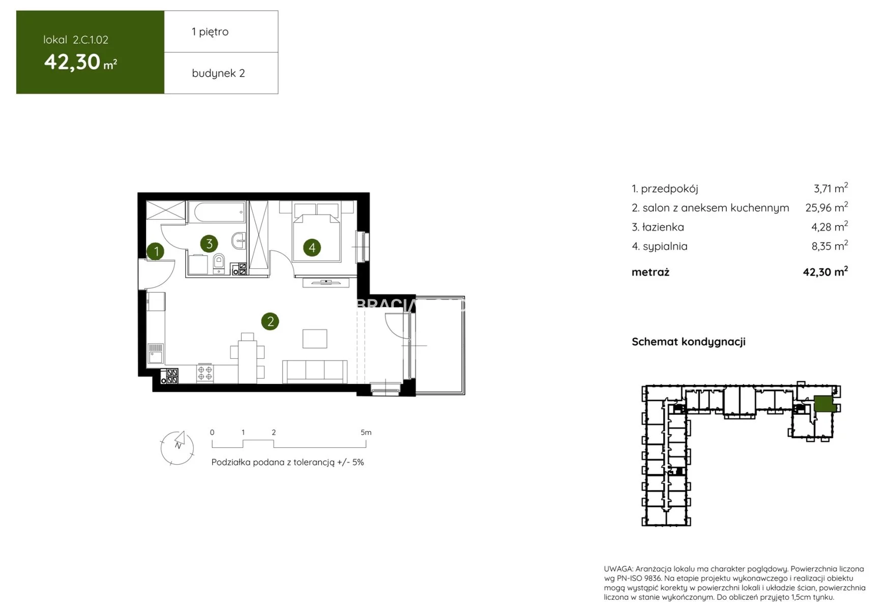 2 pokoje, mieszkanie 42,30 m², piętro 1, oferta nr , BS2-MS-304355-3, Kraków, Prądnik Biały, Pękowicka