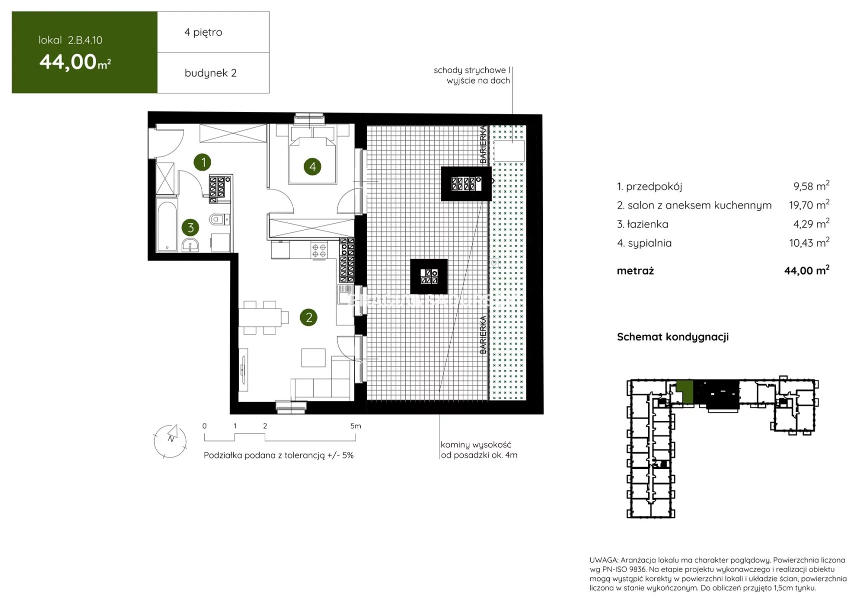2 pokoje, mieszkanie 44,00 m², piętro 4, oferta nr , BS2-MS-304453-3, Kraków, Prądnik Biały, Pękowicka