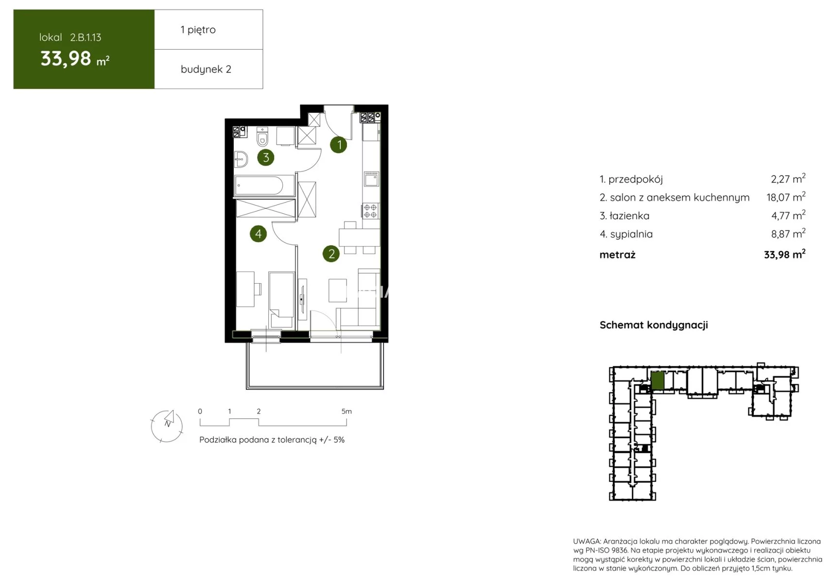 2 pokoje, mieszkanie 33,98 m², piętro 1, oferta nr , BS2-MS-304353-3, Kraków, Prądnik Biały, Pękowicka