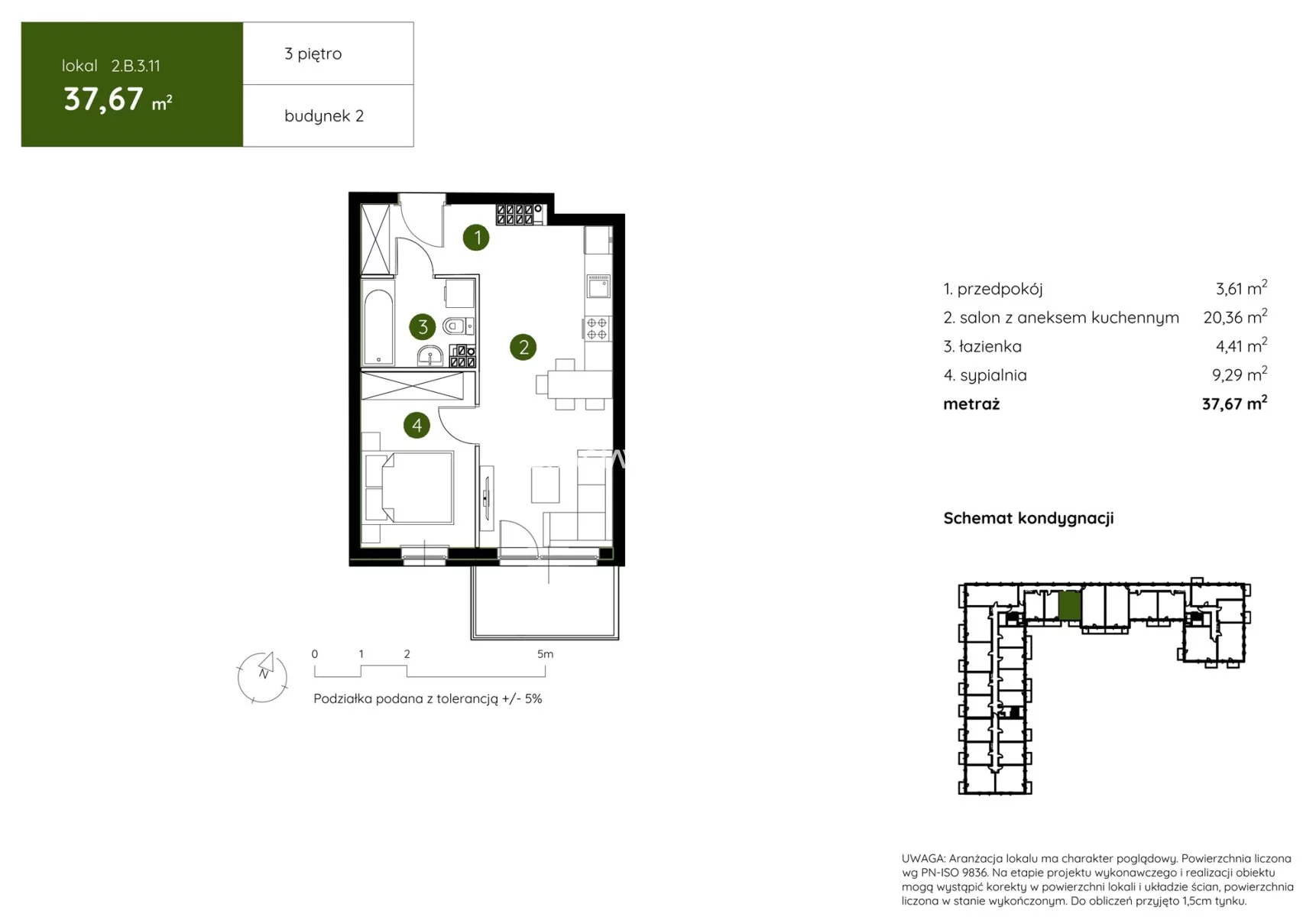 2 pokoje, mieszkanie 37,67 m², piętro 3, oferta nr , BS2-MS-304421-3, Kraków, Prądnik Biały, Pękowicka