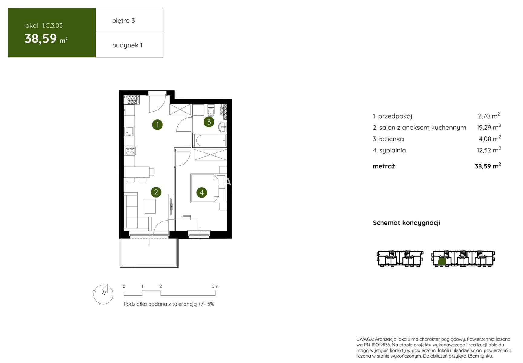 2 pokoje, mieszkanie 38,59 m², piętro 3, oferta nr , BS2-MS-304179-17, Kraków, Prądnik Biały, Pękowicka