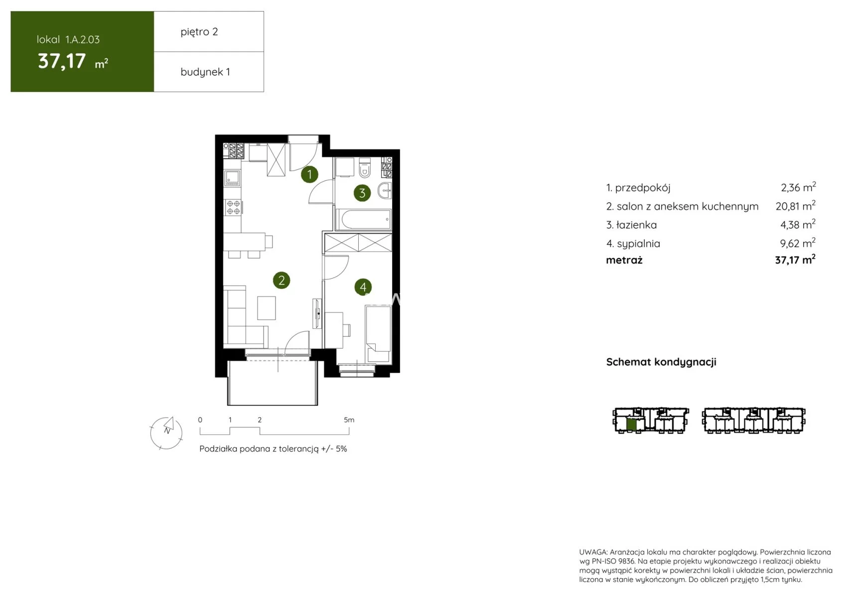 2 pokoje, mieszkanie 37,17 m², piętro 2, oferta nr , BS2-MS-304003-17, Kraków, Prądnik Biały, Pękowicka