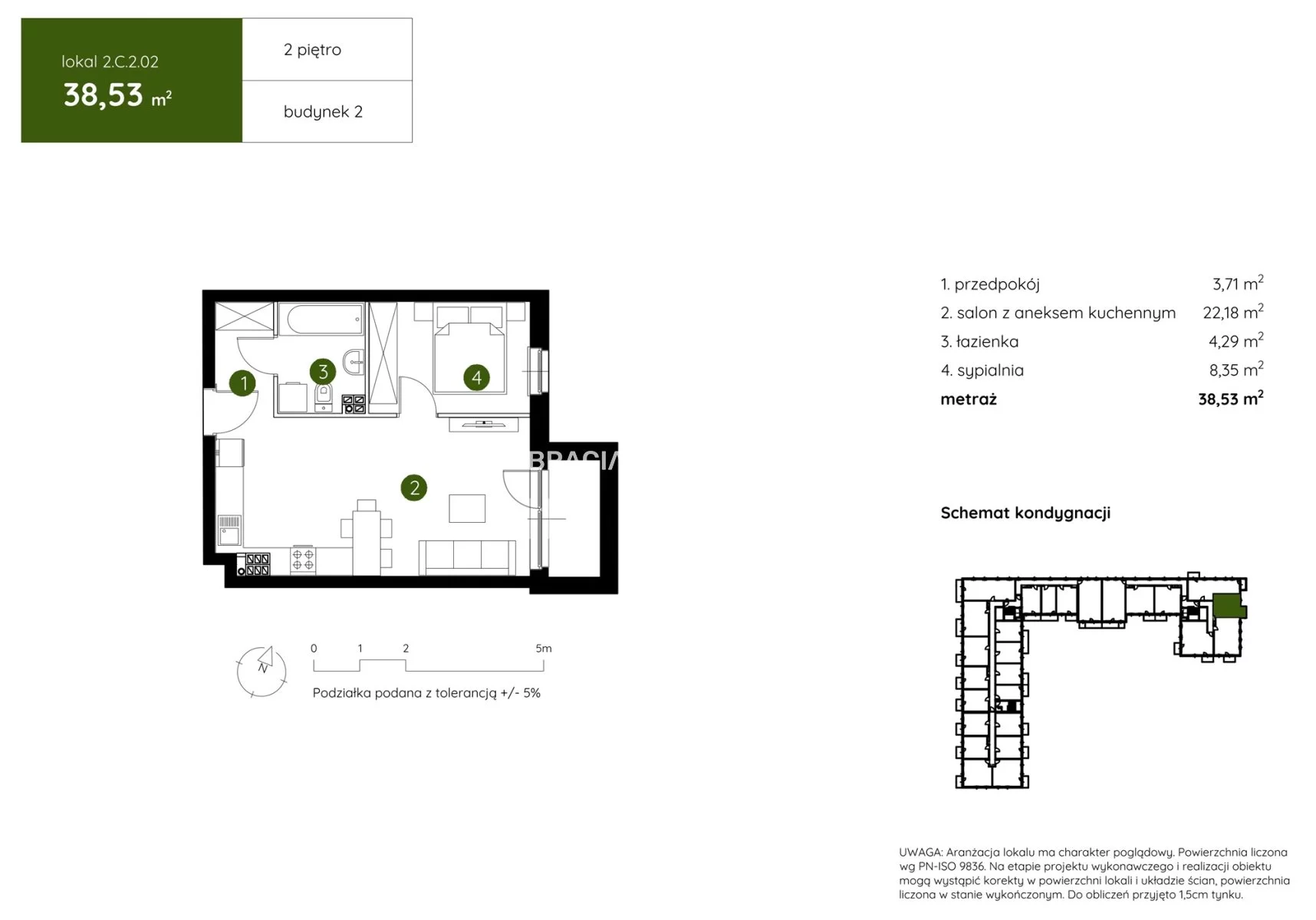 2 pokoje, mieszkanie 38,53 m², piętro 2, oferta nr , BS2-MS-304400-16, Kraków, Prądnik Biały, Pękowicka
