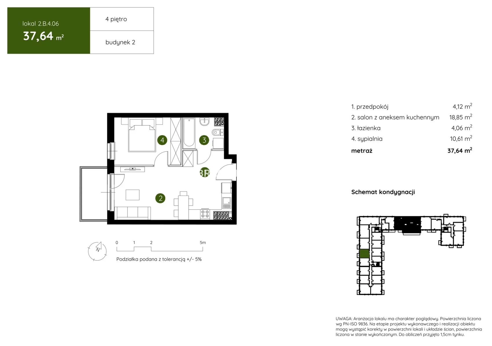 2 pokoje, mieszkanie 37,64 m², piętro 4, oferta nr , BS2-MS-304448-17, Kraków, Prądnik Biały, Pękowicka