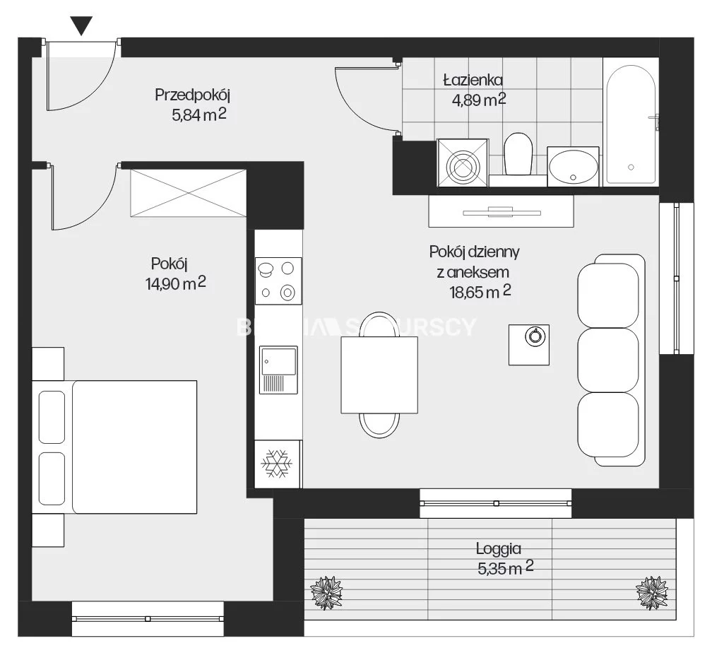 2 pokoje, mieszkanie 44,28 m², piętro 6, oferta nr , BS2-MS-301539-25, Kraków, Mistrzejowice, Piasta Kołodzieja