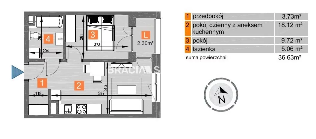 2 pokoje, mieszkanie 36,63 m², piętro 1, oferta nr , BS2-MS-297042-258, Kraków, Mistrzejowice, os. Piastów