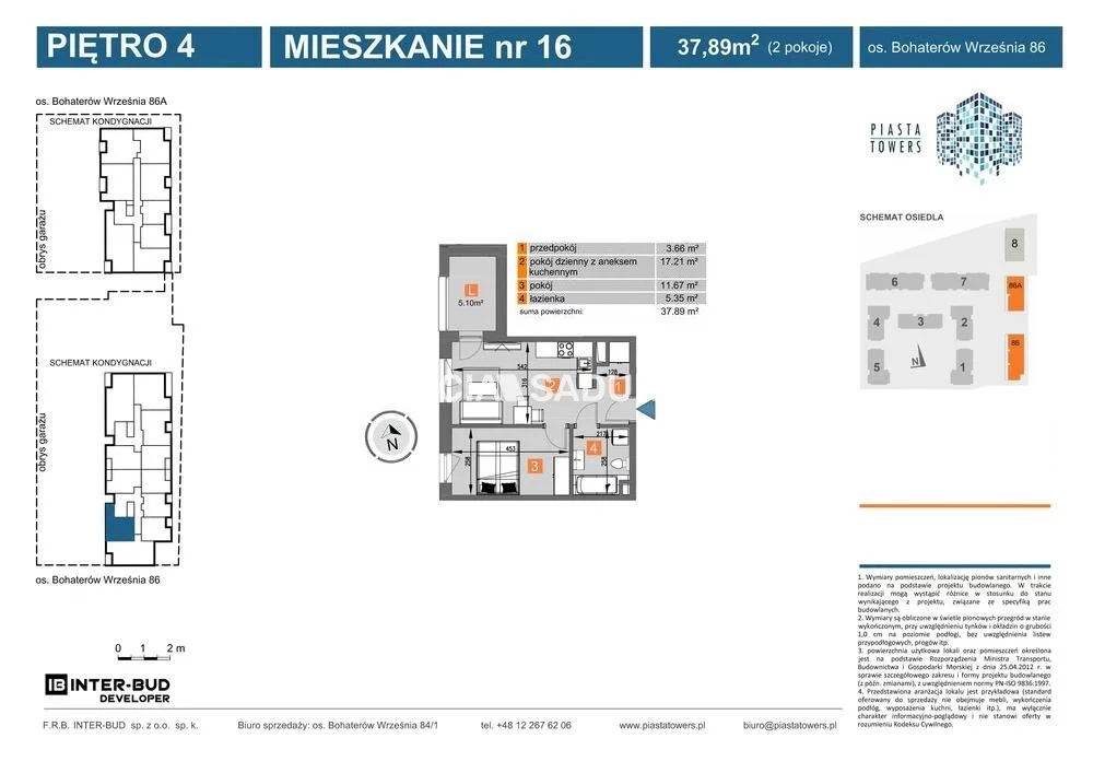 2 pokoje, mieszkanie 37,89 m², piętro 4, oferta nr , BS2-MS-297057-258, Kraków, Mistrzejowice, os. Piastów