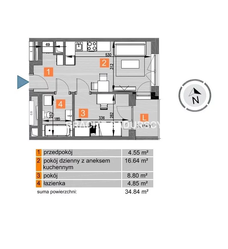 2 pokoje, mieszkanie 34,84 m², piętro 8, oferta nr , BS2-MS-297156-258, Kraków, Mistrzejowice, os. Piastów