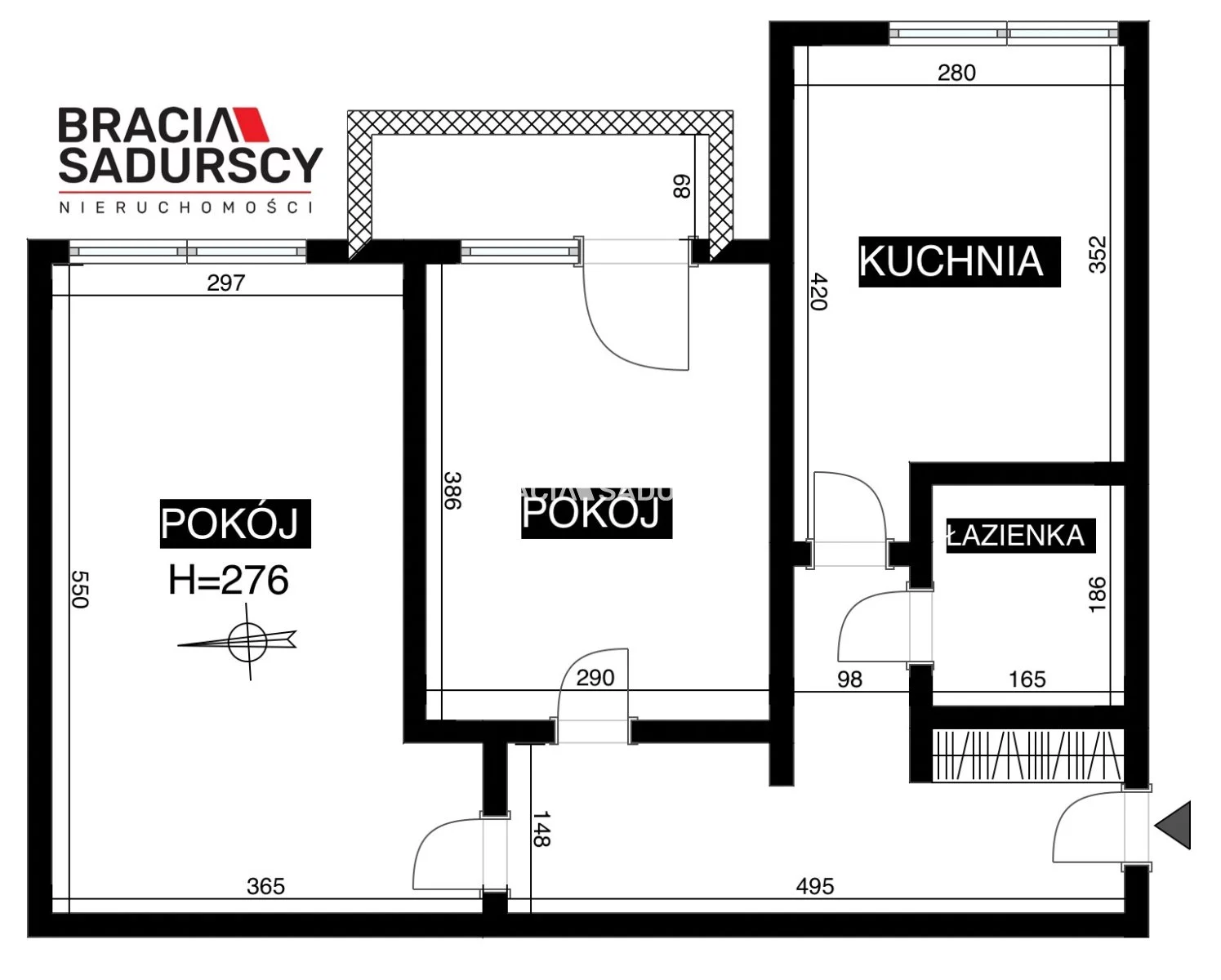 2 pokoje, mieszkanie 50,72 m², piętro 3, oferta nr , BS3-MS-312136, Kraków, Mistrzejowice, Nowa Huta, os. Urocze