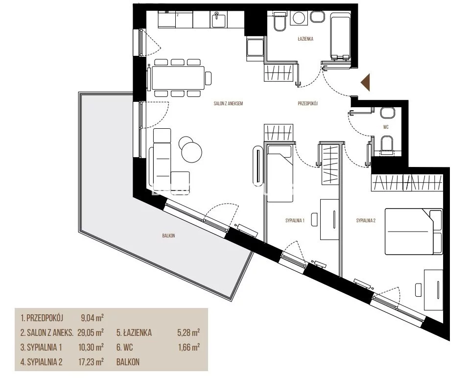 2 pokoje, mieszkanie 72,56 m², piętro 2, oferta nr , BS2-MS-305283-1, Kraków, Łagiewniki-Borek Fałęcki, Łagiewniki, Wadowicka