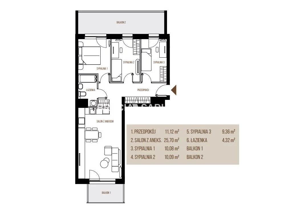 2 pokoje, mieszkanie 70,67 m², piętro 4, oferta nr , BS2-MS-305573, Kraków, Łagiewniki-Borek Fałęcki, Łagiewniki, Wadowicka