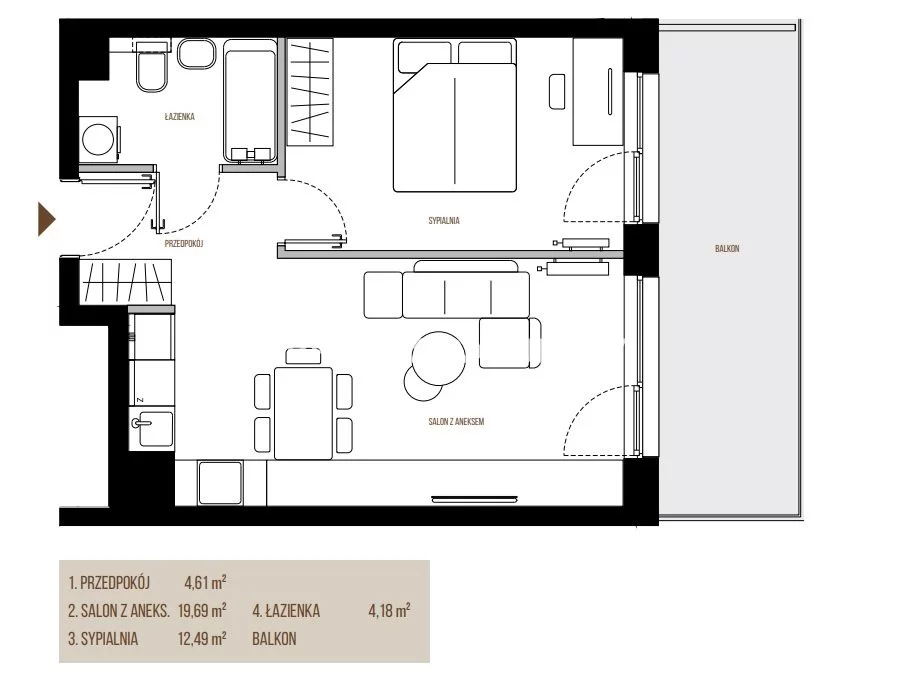 2 pokoje, mieszkanie 40,97 m², piętro 2, oferta nr , BS2-MS-305281-14, Kraków, Łagiewniki-Borek Fałęcki, Łagiewniki, Wadowicka