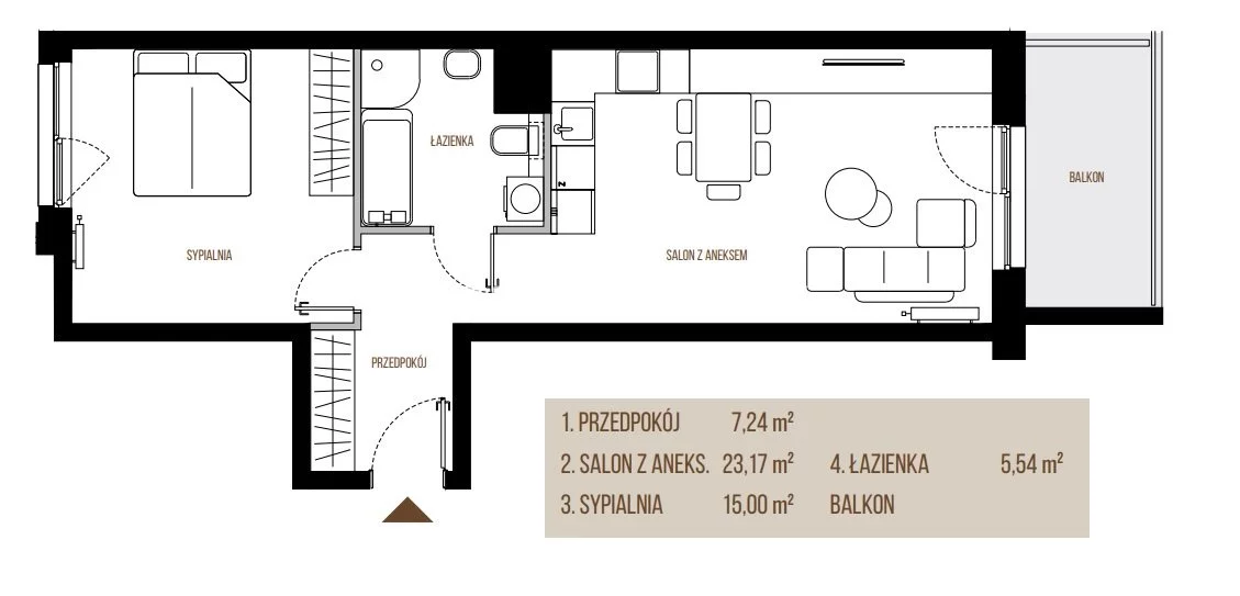 2 pokoje, mieszkanie 50,95 m², piętro 5, oferta nr , BS2-MS-305352-13, Kraków, Łagiewniki-Borek Fałęcki, Łagiewniki, Wadowicka