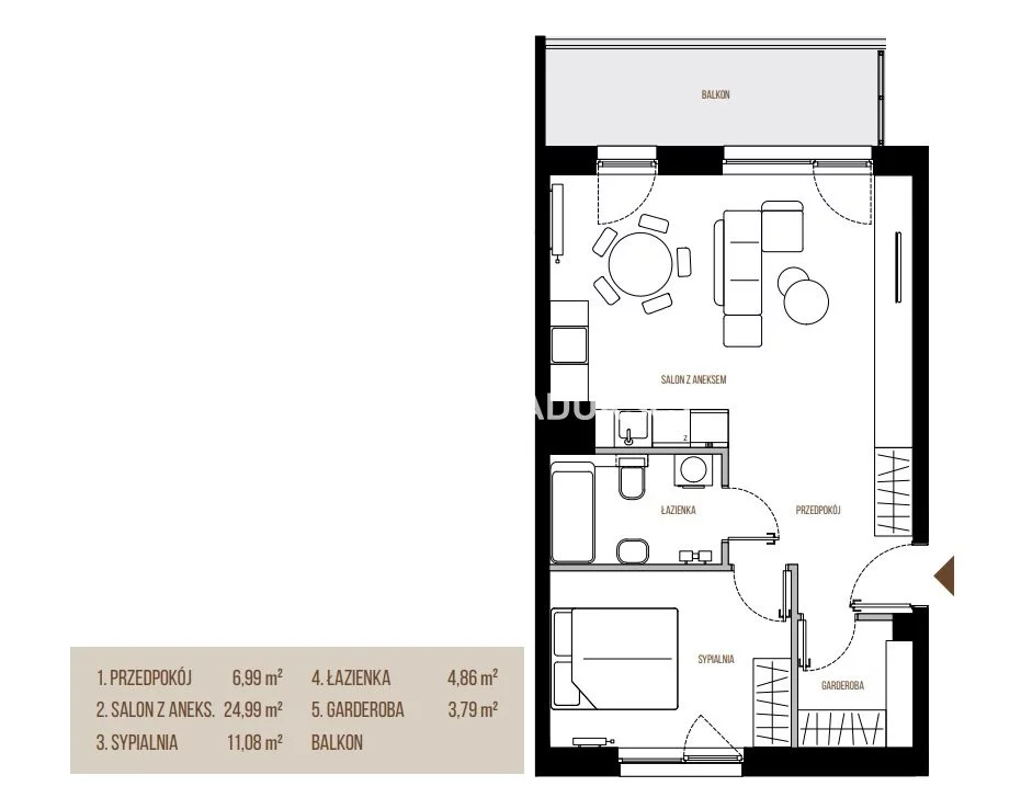 2 pokoje, mieszkanie 51,71 m², piętro 3, oferta nr , BS2-MS-305643-13, Kraków, Łagiewniki-Borek Fałęcki, Łagiewniki, Wadowicka