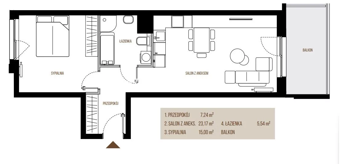 2 pokoje, mieszkanie 50,95 m², piętro 6, oferta nr , BS2-MS-305359-13, Kraków, Łagiewniki-Borek Fałęcki, Łagiewniki, Wadowicka