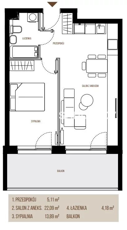 2 pokoje, mieszkanie 45,27 m², piętro 2, oferta nr , BS2-MS-305395-13, Kraków, Łagiewniki-Borek Fałęcki, Łagiewniki, Wadowicka