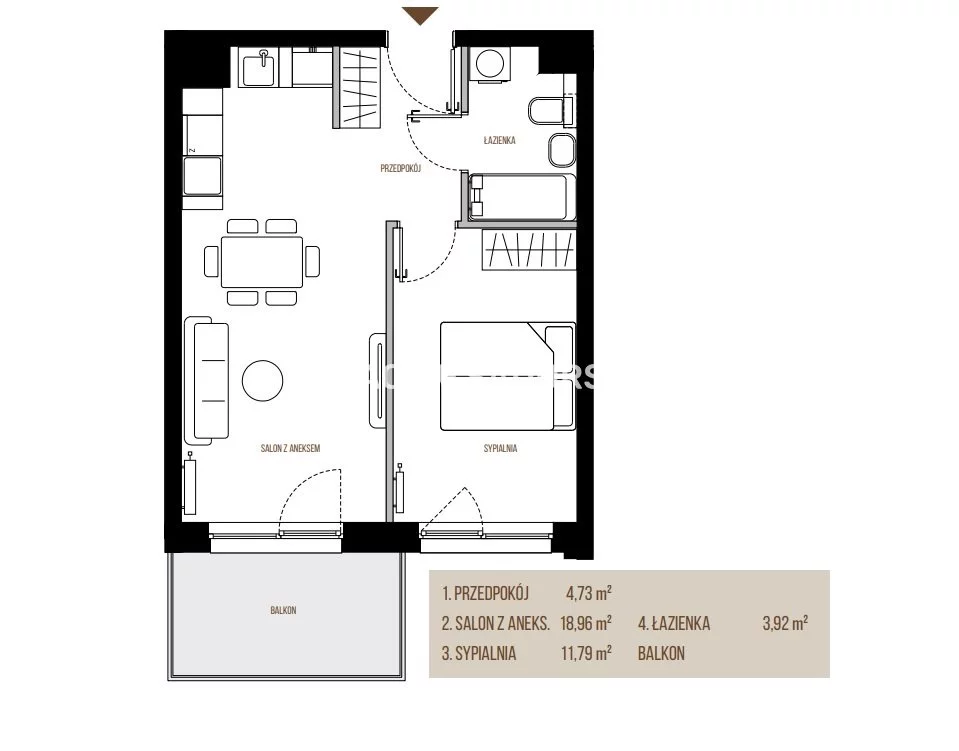 2 pokoje, mieszkanie 39,40 m², piętro 1, oferta nr , BS2-MS-305450-13, Kraków, Łagiewniki-Borek Fałęcki, Łagiewniki, Wadowicka