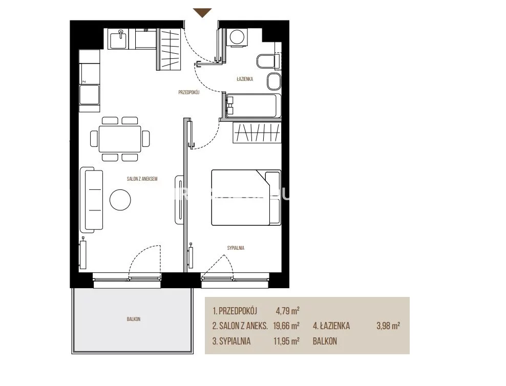 2 pokoje, mieszkanie 40,38 m², piętro 3, oferta nr , BS2-MS-305467-13, Kraków, Łagiewniki-Borek Fałęcki, Łagiewniki, Wadowicka