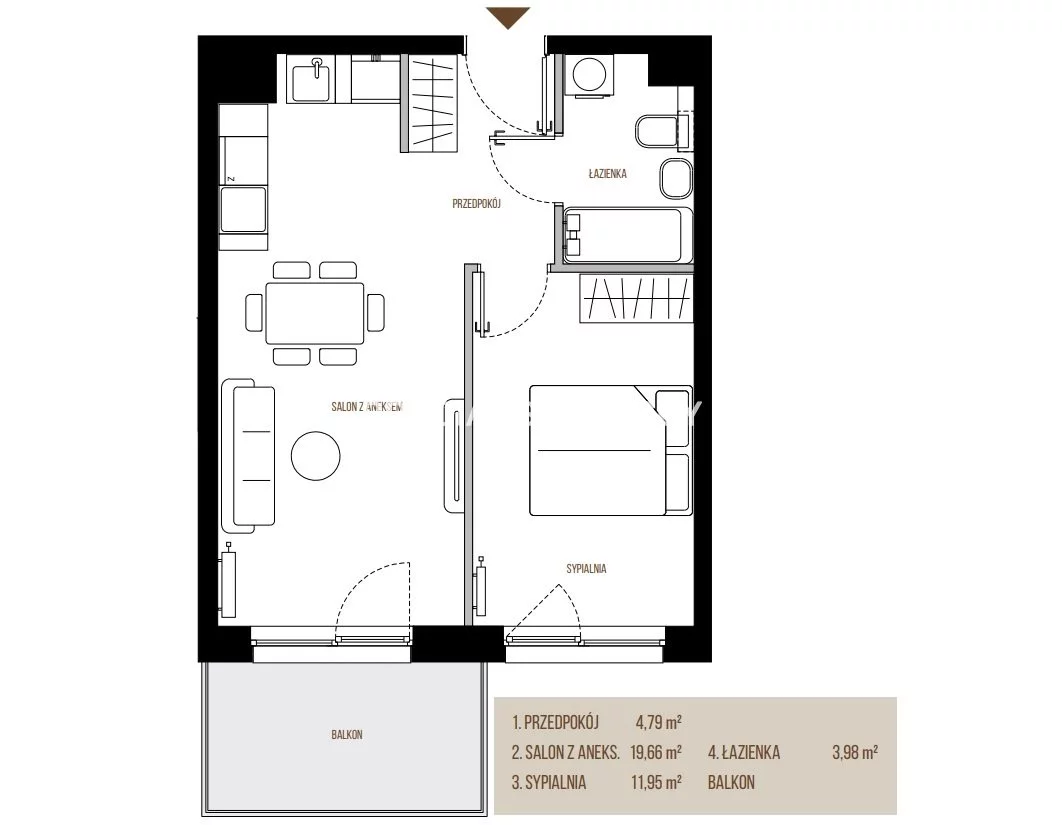 2 pokoje, mieszkanie 40,38 m², piętro 5, oferta nr , BS2-MS-305560-13, Kraków, Łagiewniki-Borek Fałęcki, Łagiewniki, Wadowicka