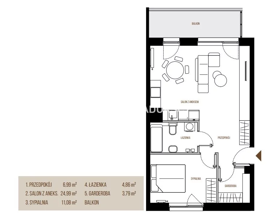 2 pokoje, mieszkanie 51,71 m², piętro 4, oferta nr , BS2-MS-305646-13, Kraków, Łagiewniki-Borek Fałęcki, Łagiewniki, Wadowicka