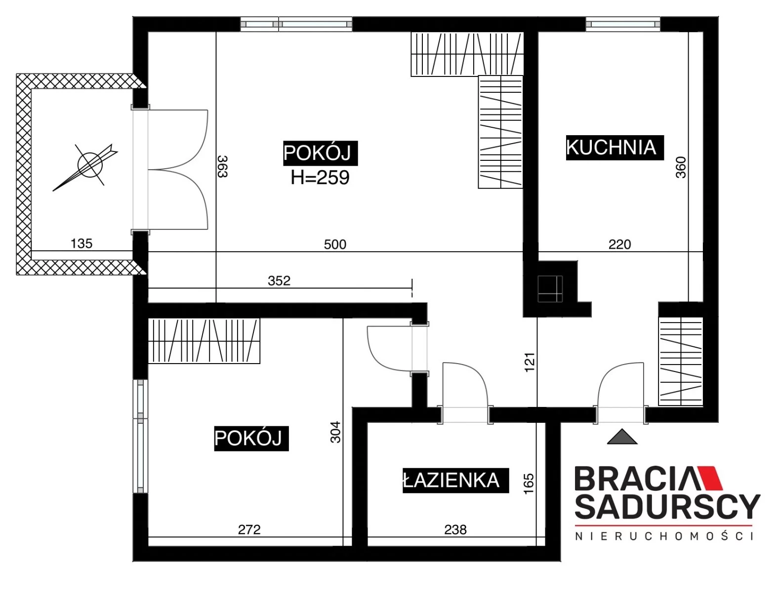 2 pokoje, mieszkanie 45,00 m², piętro 2, oferta nr , BS4-MW-312329, Kraków, Podgórze, Myśliwska