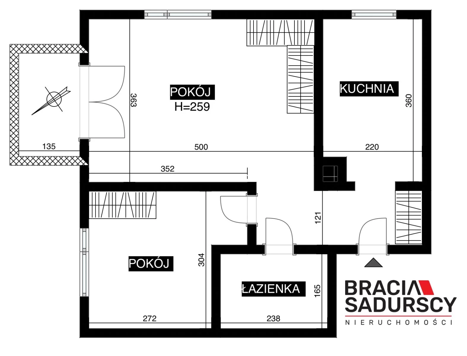 2 pokoje, mieszkanie 45,00 m², piętro 2, oferta nr , BS4-MW-312329, Kraków, Podgórze, Myśliwska
