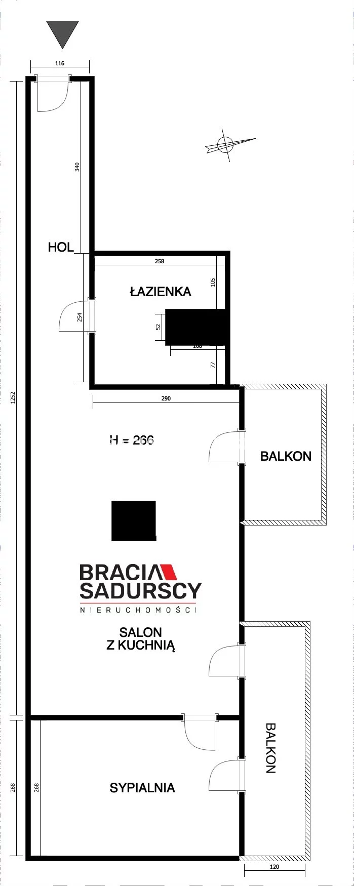 2 pokoje, mieszkanie 51,92 m², piętro 4, oferta nr , BS5-MW-311048-5, Kraków, Podgórze, Węgierska