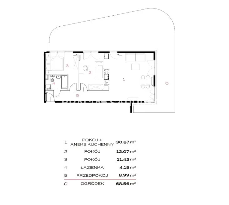 3 pokoje, mieszkanie 67,50 m², parter, oferta nr , BS2-MS-299566-102, Kraków, Prądnik Biały, 29 listopada - okolice