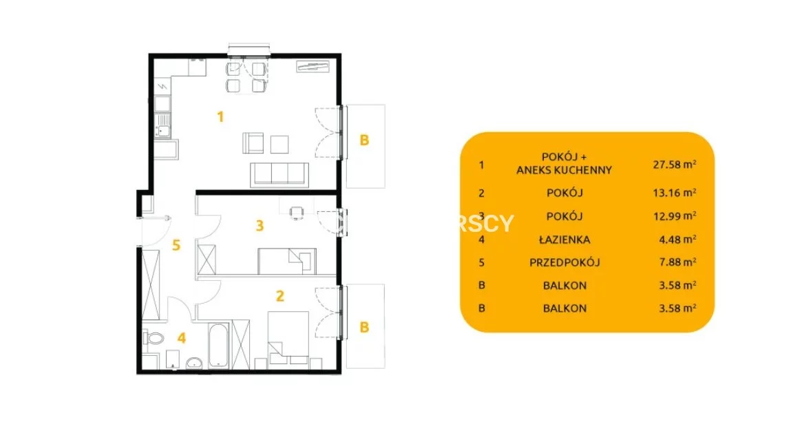 3 pokoje, mieszkanie 66,09 m², parter, oferta nr , BS2-MS-307882-60, Kraków, Prądnik Biały, 29 listopada - okolice