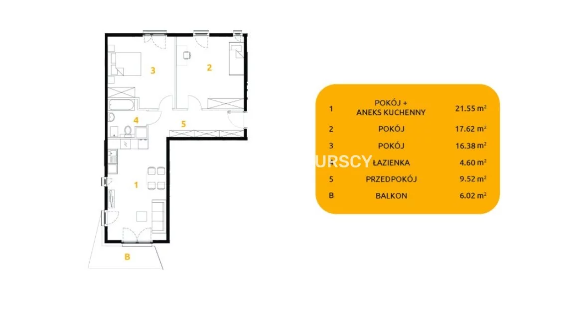 3 pokoje, mieszkanie 69,67 m², piętro 3, oferta nr , BS2-MS-311655-66, Kraków, Prądnik Biały, 29 listopada - okolice