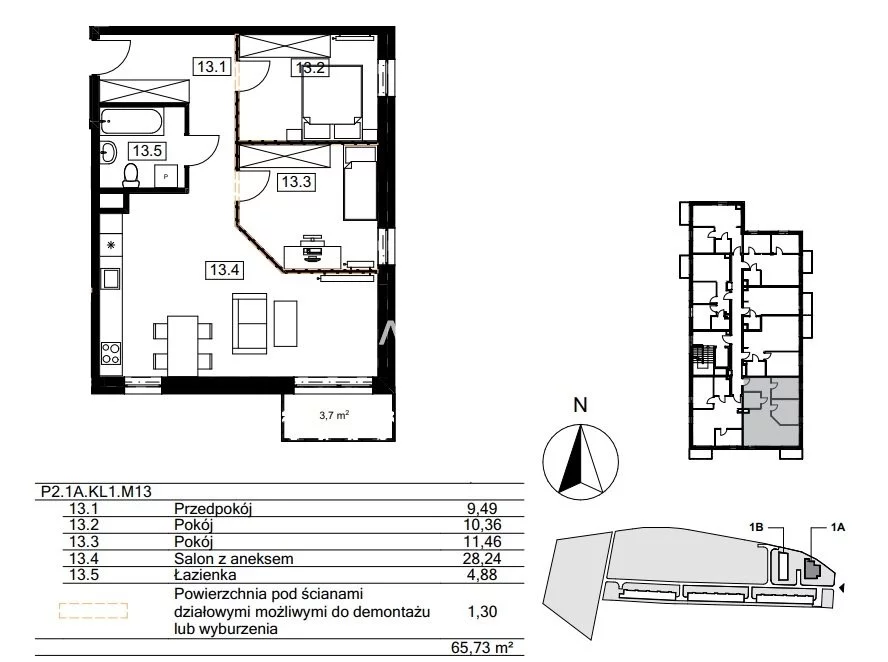 3 pokoje, mieszkanie 64,33 m², piętro 2, oferta nr , BS2-MS-310809-122, Kraków, Bieżanów-Prokocim, Osiedle Złocień, Agatowa