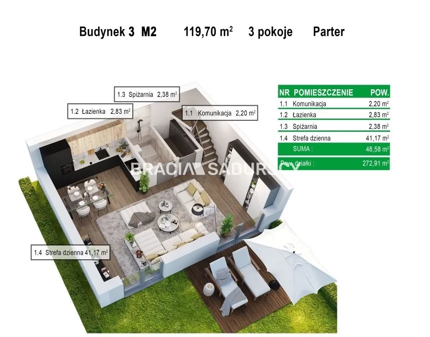 3 pokoje, mieszkanie 119,00 m², piętro 1, oferta nr , BS2-MS-304245-6, Zabierzów, Aleja Jurajska