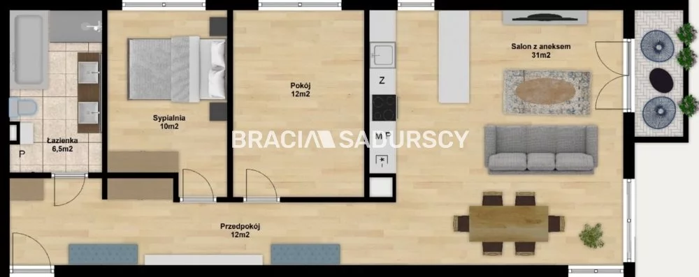 3 pokoje, apartament 71,27 m², piętro 4, oferta nr , BS2-MS-300211-30, Kraków, Prądnik Biały, Górka Narodowa, Andrzeja Zuchy
