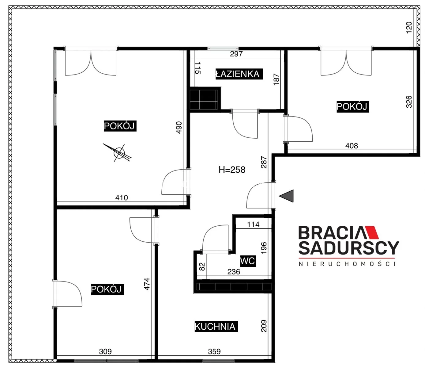3 pokoje, apartament 76,21 m², piętro 7, oferta nr , BS1-MS-310880-2, Kraków, Bronowice, Bronowice Małe, Armii Krajowej