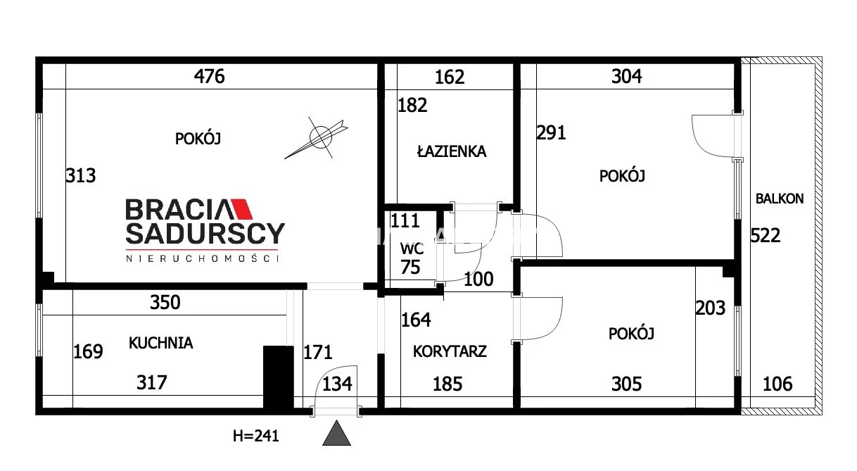 Apartament na sprzedaż, 46,77 m², 3 pokoje, piętro 2, oferta nr BS4-MS-304845