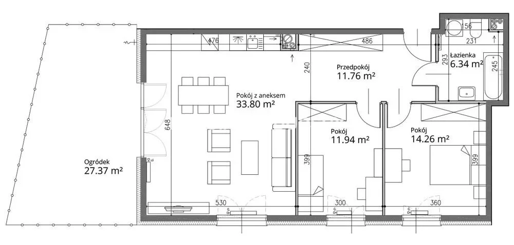 3 pokoje, mieszkanie 78,03 m², parter, oferta nr , BS2-MS-283180-25, Kraków, Bronowice, Bronowice Małe, Armii Krajowej - okolice