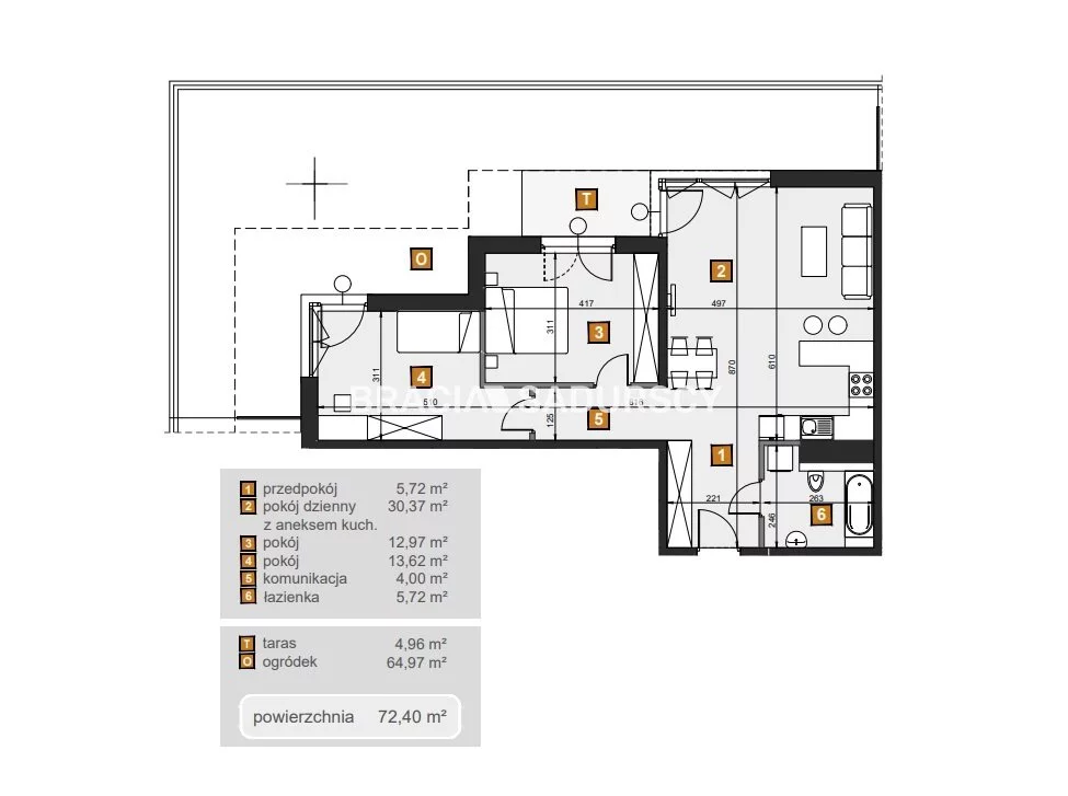 3 pokoje, mieszkanie 72,40 m², parter, oferta nr , BS2-MS-307085-7, Kraków, Dębniki, Babińskiego