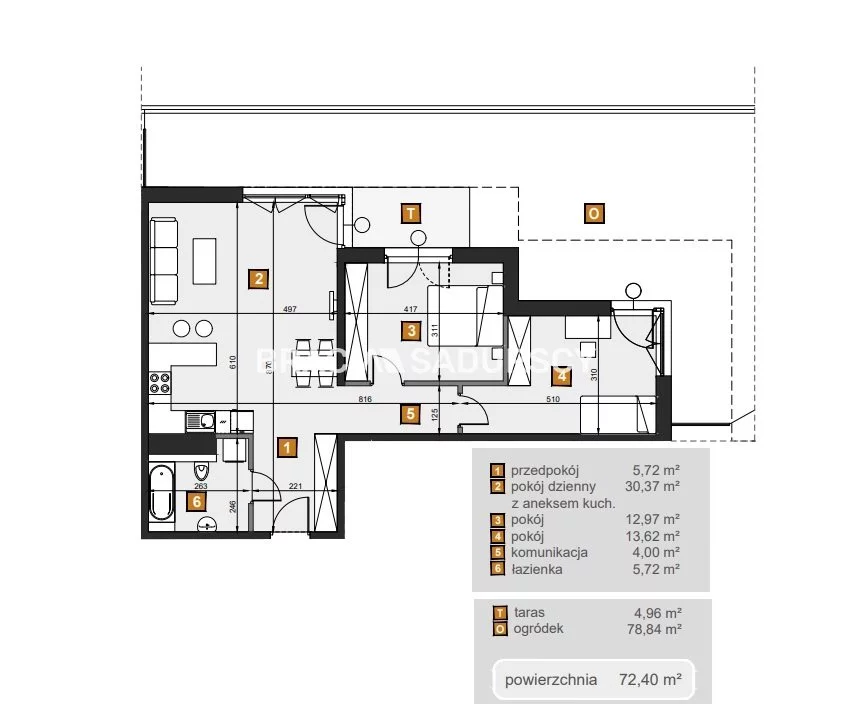3 pokoje, mieszkanie 72,40 m², parter, oferta nr , BS2-MS-307086-7, Kraków, Dębniki, Babińskiego