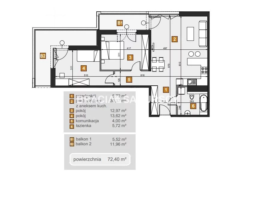 3 pokoje, mieszkanie 72,40 m², piętro 3, oferta nr , BS2-MS-307147-7, Kraków, Dębniki, Babińskiego