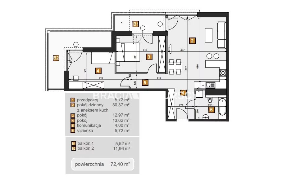 3 pokoje, mieszkanie 72,40 m², piętro 5, oferta nr , BS2-MS-307186-6, Kraków, Dębniki, Babińskiego