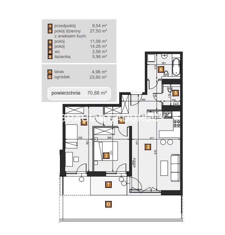 3 pokoje, mieszkanie 70,88 m², parter, oferta nr , BS2-MS-307194-6, Kraków, Dębniki, Babińskiego