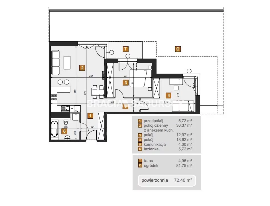 3 pokoje, mieszkanie 72,40 m², parter, oferta nr , BS2-MS-307190-7, Kraków, Dębniki, Babińskiego
