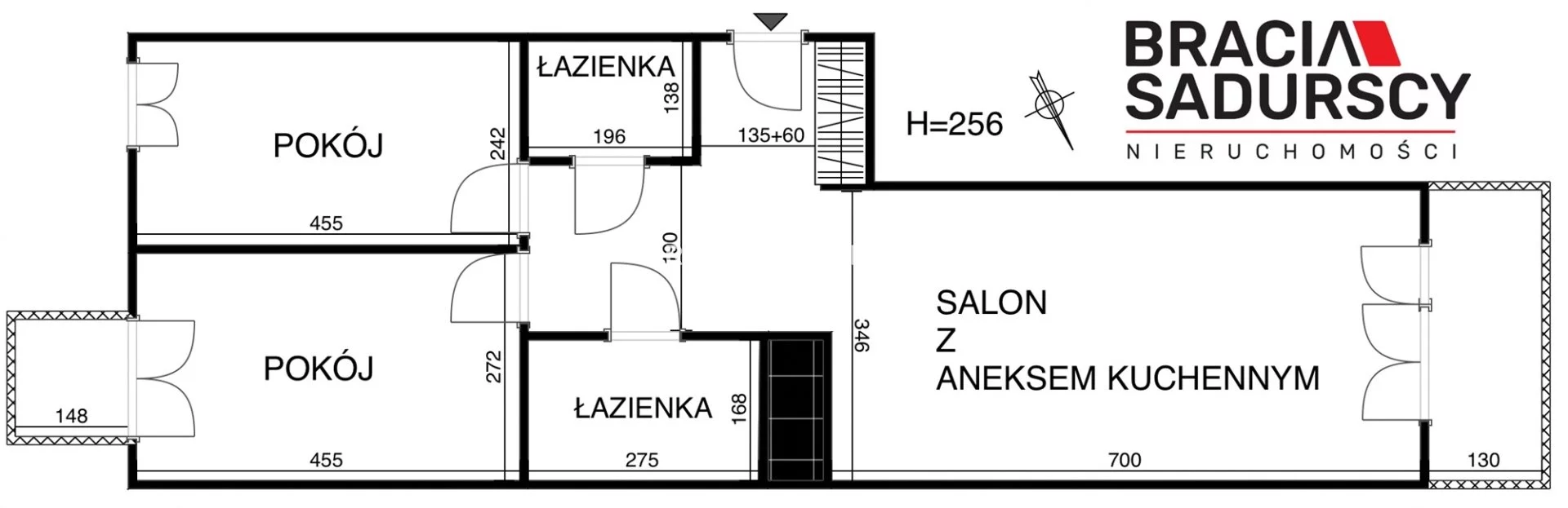 3 pokoje, mieszkanie 64,82 m², piętro 3, oferta nr , BS2-MS-308942-4, Kraków, Grzegórzki, Dąbie, Bajeczna