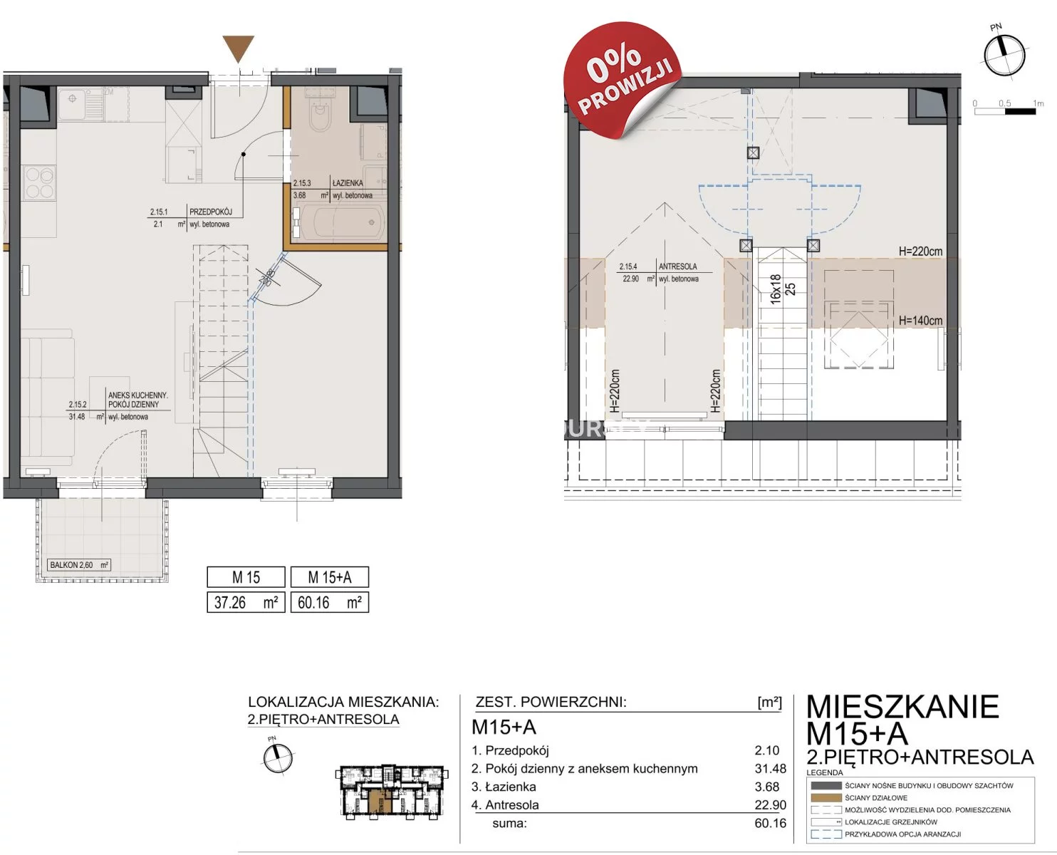 Mieszkanie trzypokojowe 59,17 m², Kraków, Bieżanów-Prokocim, Bieżanów, Sprzedaż