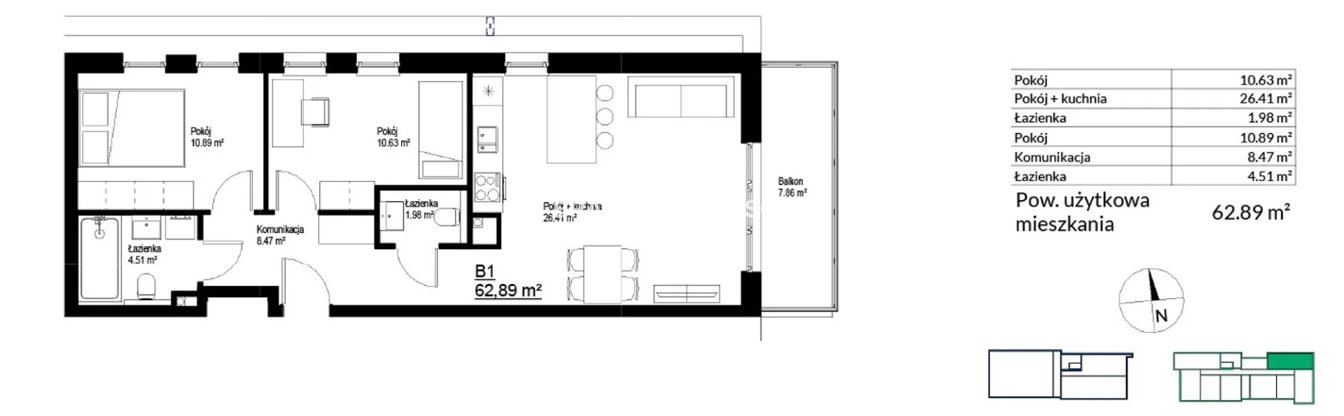 3 pokoje, mieszkanie 62,89 m², parter, oferta nr , BS2-MS-300142-18, Kraków, Bieżanów-Prokocim, Bieżanów, Bieżanów